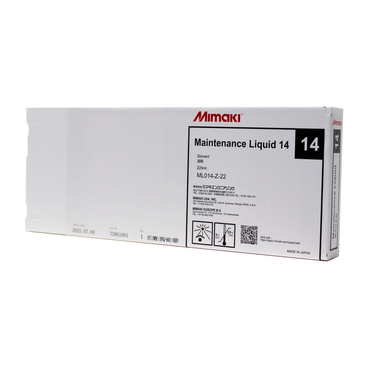 MAINTENANCE LIQUID 14- 220ML CLEANING CARTRIDGE product preview