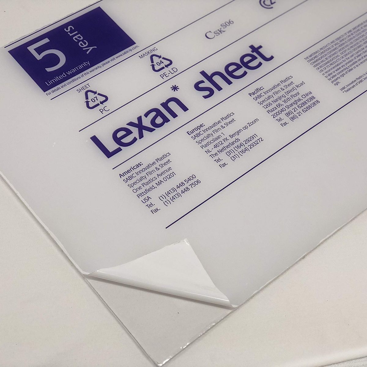 LEXAN (POLYCARBONATE)1/8"X8'X4' CLEAR product photo