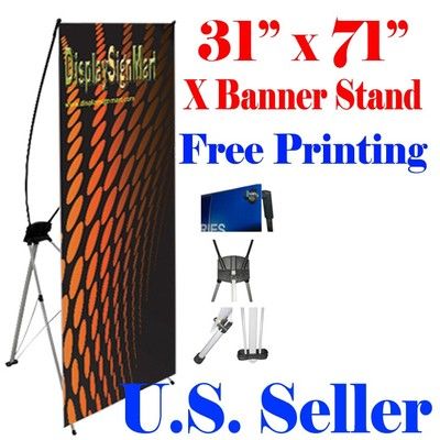X-BANNER STAND FIBERGLASS+STEEL PARTS 31"X71" product preview